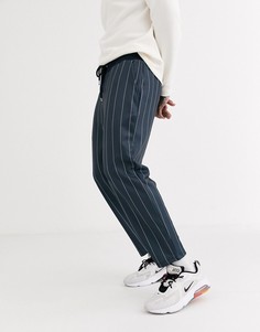 Суженные книзу джоггеры в тонкую полоску ASOS DESIGN-Темно-синий