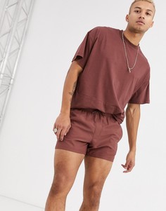 Коричневые шорты для плавания от комплекта ASOS DESIGN-Красный