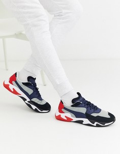 Синие кроссовки с цветными вставками Puma Storm-Белый