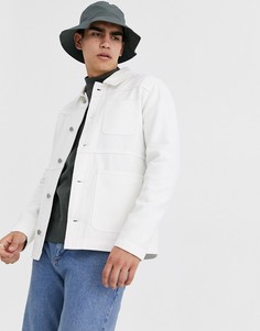 Джинсовая куртка светло-бежевого цвета ASOS DESIGN-Кремовый