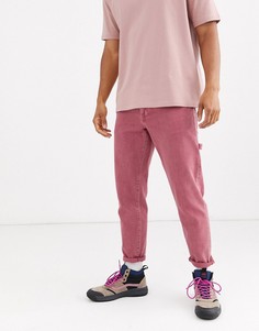 Суженные книзу розовые джинсы в винтажном стиле ASOS DESIGN-Светло-бежевый