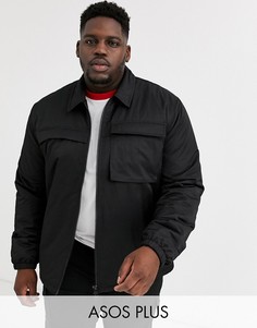 Черная стеганая куртка ASOS DESIGN Plus-Черный