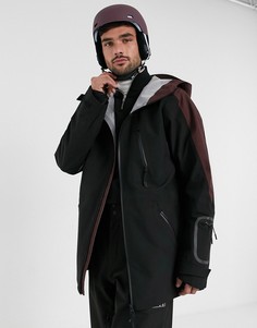 Лыжная куртка с капюшоном и контрастными вставками ASOS 4505-Черный