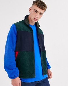 Двусторонняя флисовая куртка в стиле колор блок ASOS DESIGN-Мульти