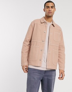 Светло-коричневая джинсовая куртка ASOS DESIGN-Светло-коричневый