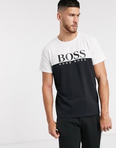 Футболка в стиле колор блок с логотипом BOSS bodywear-Черный