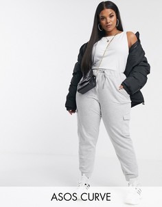 Джоггеры в стиле милитари ASOS DESIGN Curve-Серый