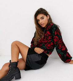 Фактурный свитшот с цветочным принтом Bershka-Мульти