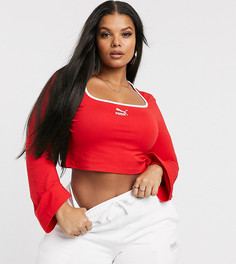Красный кроп-топ с расклешенными рукавами Puma Plus эксклюзивно для ASOS