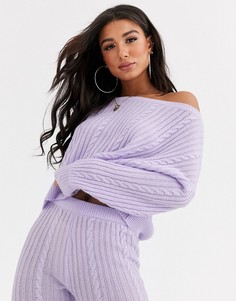 Свободный свитшот для дома с широким вырезом ASOS DESIGN Рremium-Фиолетовый