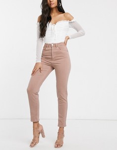 Бледно-розовые узкие джинсы в винтажном стиле ASOS DESIGN Farleigh-Коричневый