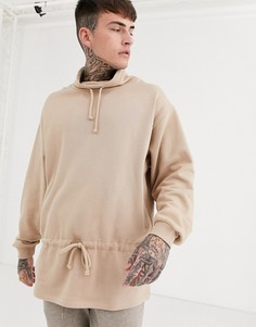 Светло-бежевый свитшот с присборенной отделкой ASOS DESIGN