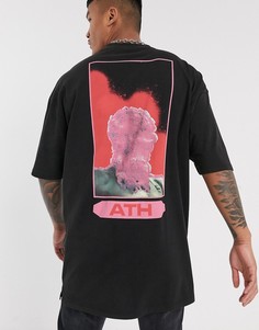 Длинная oversize‑футболка с принтом на груди и спине и разрезами по бокам ASOS DESIGN-Мульти