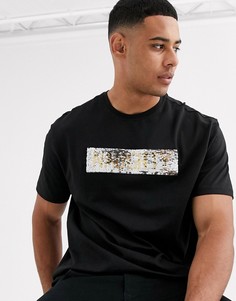 Новогодняя футболка с пайетками Another Influence-Черный