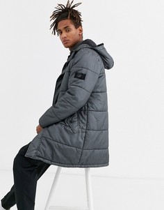 Серый пуховик Topman