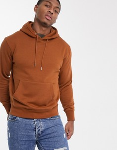 Худи оранжевого цвета с заниженной линией плеч Jack & Jones Essentials-Оранжевый