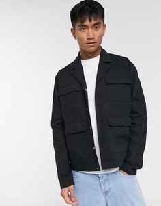 Черная джинсовая куртка ASOS DESIGN-Черный