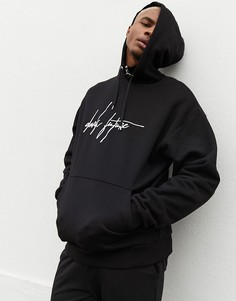 Черный худи свободного кроя с принтом \"Dark Future\" ASOS DESIGN