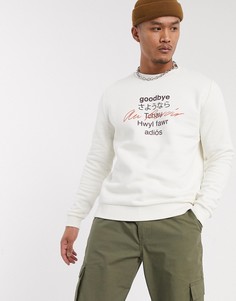 Белый свитшот с надписью \"goodbye\" ASOS DESIGN-Бежевый