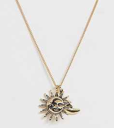 Золотистое ожерелье с подвеской в виде солнца и луны Monki-Золотой