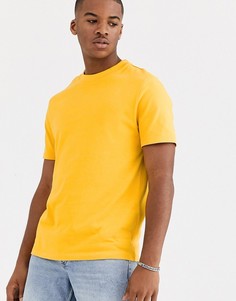 Желтая плотная футболка из органического хлопка с круглым вырезом ASOS DESIGN-Желтый