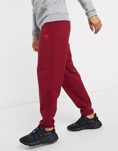 Бордовые зимние джоггеры с 3 полосками adidas Originals-Красный