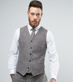 Жилет супероблегающего кроя из крапчатой шерсти Noak-Серый