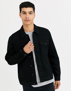 Черная джинсовая куртка в ковбойском стиле ASOS DESIGN-Черный
