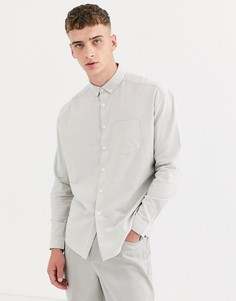 Серая оксфордская oversize-рубашка ASOS DESIGN-Серый
