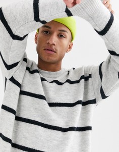 Серый джемпер в черную полоску Topman