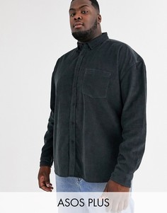 Темно-серая вельветовая oversize-рубашка в стиле 90-х ASOS DESIGN Plus-Серый