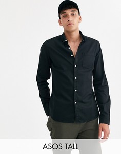 Эластичная облегающая джинсовая рубашка черного цвета ASOS DESIGN Tall-Черный