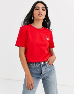 Футболка с вышитым логотипом Calvin Klein-Красный