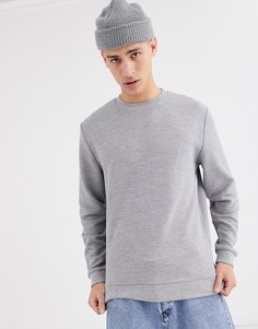 Серый меланжевый свитшот в рубчик ASOS DESIGN