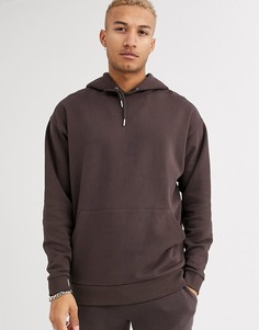 Oversize-худи темно-коричневого цвета ASOS DESIGN-Коричневый