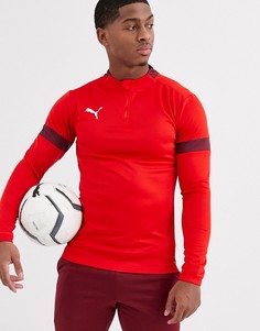 Красный свитшот с молнией 1/4 и вставками Puma Football