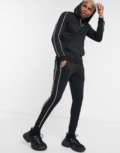 Обтягивающий спортивный костюм с худи ASOS DESIGN-Черный