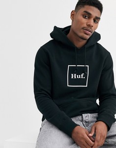 Черный худи с логотипом HUF