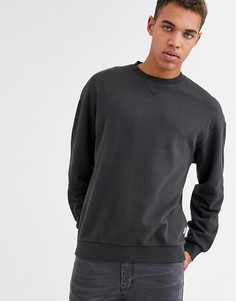 Черный oversize-свитшот с круглым вырезом Jack & Jones Originals