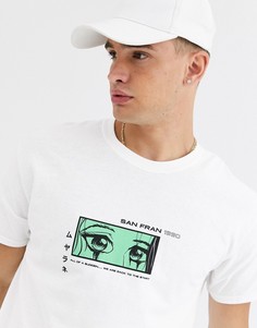 Белая футболка с принтом New Look-Белый