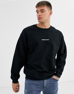 Черный свитшот с надписью New Look