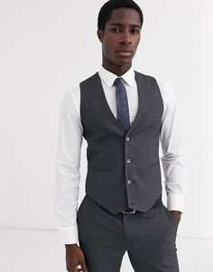 Темно-серый приталенный жилет ASOS DESIGN