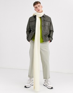 Длинный беловатый пушистый шарф ASOS DESIGN-Белый