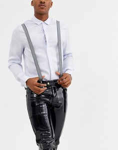 Подтяжки с черно-белым узором \"гусиная лапка\" ASOS DESIGN-Черный