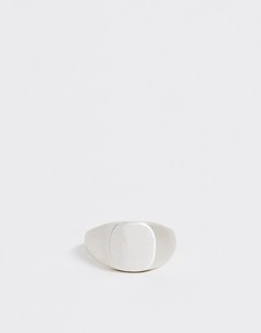 Серебристое кольцо-печатка ASOS DESIGN-Серебряный