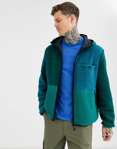 Двусторонняя флисовая куртка ASOS DESIGN-Зеленый