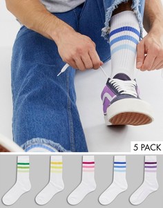 Набор из 5 пар носков с эффектом деграде ASOS DESIGN - Скидка-Белый