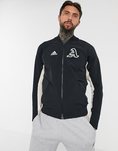 Черная куртка в университетском стиле adidas-Черный