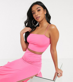 Кроп-топ от комплекта на тонких бретелях ASOS DESIGN Petite-Розовый