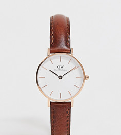 Часы с корпусом цвета розового золота и коричневым ремешком Daniel Wellington Petite St Mawes - 28 мм-Черный